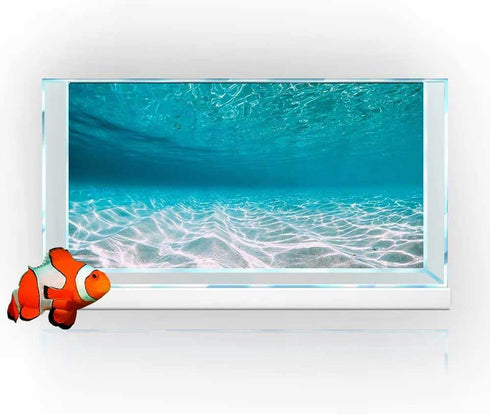 30X18IN Natural Undersea Aquarium Background, Undersea Beach Fish Tank Background, with 8 EVA Double-Sided Tape...