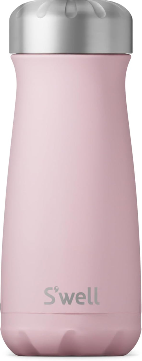 S'well Stainless Steel Traveler, 16oz, Pink Topaz, Triple Layered Vacuum Insulated Containers Keeps Drinks Cold for 24 Hours and Hot for 12, BPA F...