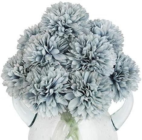 10Pcs Artificial Fake Flower Plants Silk Chrysanthemum Ball Hydrangea Arrangements Wedding Bouquets Decor Home Kitchen Garden Party Table Floral C...