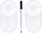 20 Pack Clothing Rack Size Dividers, Wardrobe Round Hangers Label Closet Dividers with 1 Piece Marker Pen for Clothes Organization(White, Blank)...