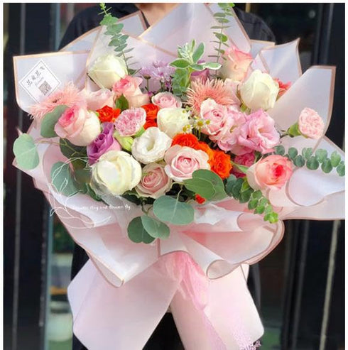 20PCS Flower Wrapping Paper Waterproof Flower Wrapping Paper Gift Packaging Paper,DIY Crafts Gift Box Packaging (Pink)...