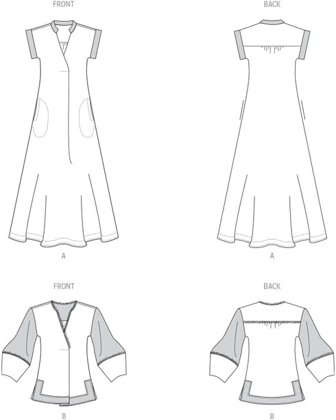 Vogue Misses' Pleated Front Dress and Tunic Sewing Pattern Packet by Sandra Betzina, Design Code V1937, Sizes A-B-C-D-E-F-G-H-I-J, Multicolor...