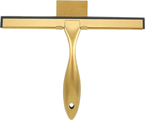 10inch Water Cleaning Squeegee for Bathroom Car or Kitchen Top Stainless with Silicon Rubber 3 Choice (Gold)...