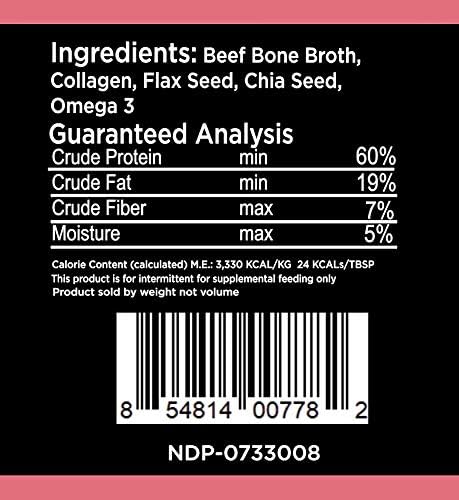 Nature's Diet Pet Bone Broth Protein Powder with Collagen, Chia Seed, Flax Seed & Omega 3 (Skin & Coat, 6 oz (60 Servings))...