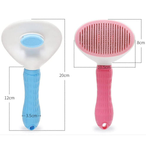 Dog Brush Cat Brush Grooming Comb,Self Cleaning Cat Dog Slicker Brushes with Smooth handle,Pet Grooming Tool with Cleaning Button for Cat Dog Shed...