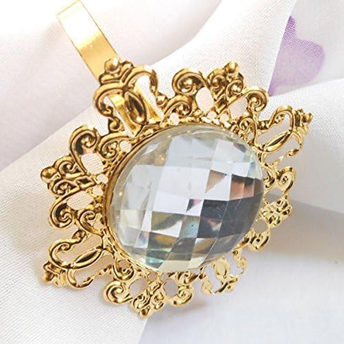 Tangpan 10pcs Gold-Light Napkin Ring Rhinestones Napkin Rings for Weddings Pearl Napkin Rings Shiny (Clear)...