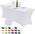 CWK 6FT Waterproof Stretch Spandex Table Cover for Rectangular Tables - Elastic Fitted Tablecloth for Folding Tables,Wrinkle Resistant Table Cloth...