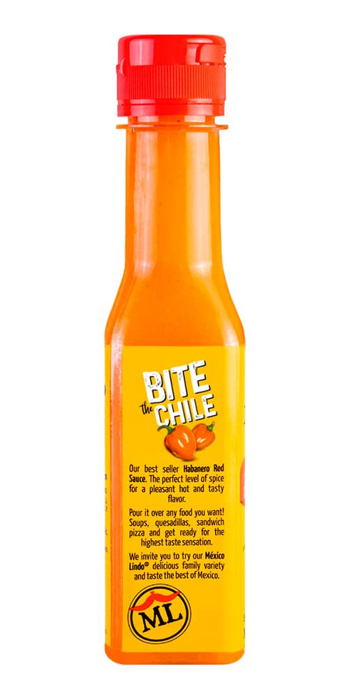 MEXICO LINDO Red Habanero Hot Sauce, Real Red Habanero Chili Pepper, 78,200 Scoville Level, Enjoy with Mexican Food, Seafood & Pasta, 5 Fl Oz Bott...