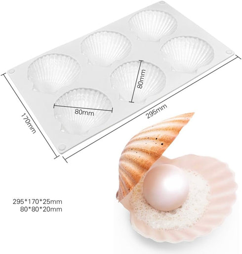Cake Mold Shell Shaped Silicone Baking Cookie Biscuit Mold DIY Bakeware Pan Mould Kitchen Accessories (Shell J_11.8 X6.8 X1 inch)...