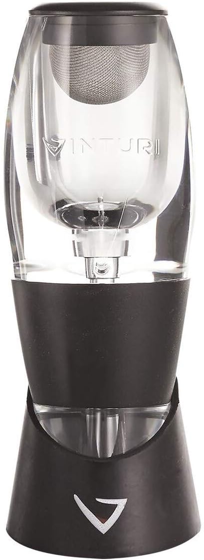 Vinturi Red Wine Aerator Includes Base Enhanced Flavors with Smoother Finish, Black...