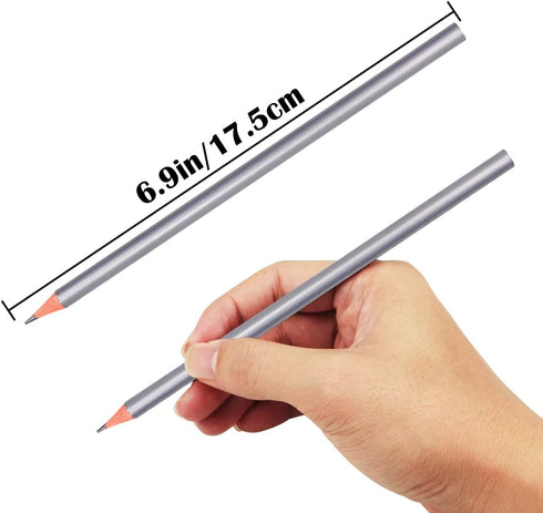 36PCS Drawing Pencils, Silver Surface Marking Pencils Hard Black Core Carpenter Marking Pencils for Woodworking Marking, Drawing tools...