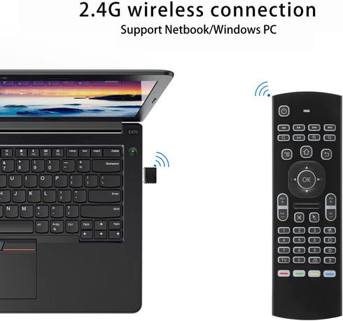 MX3 Voice Air Mouse Mini Keyboard Backlight Wireless Remote, 2.4G Multifunctional Fly Mouse with Infrared Learning for Android Smart TV Box, 3-Gyr...