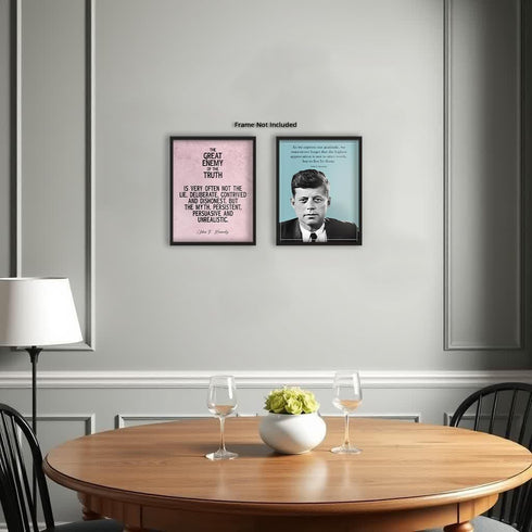 Posterizer 2 pcs-John F. Kennedy Political Quotes-Quotes-Patriotic & Military Art-Gift for Policemen, Law Enforcement Officer- unframed wall art...