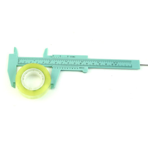 TamBee 6Inch 150mm Mini Caliper Double Scale Plastic Vernier Caliper for Jewelry Sliding Gauge Ruler Measuring Tool 5PCS(Mint Green)...