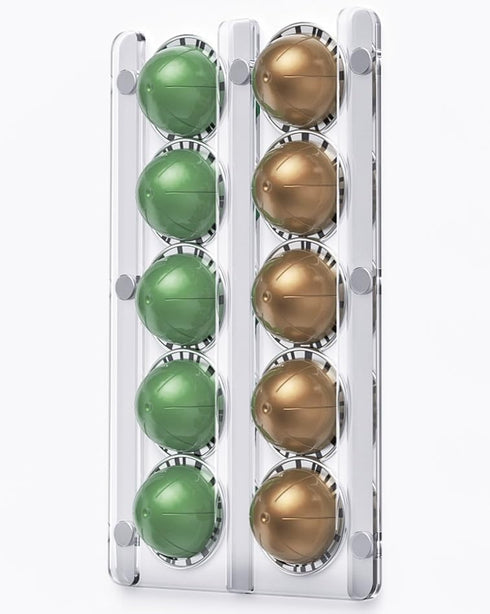 GALVANOX Magnetic Fridge Mount for Nespresso Vertuo Pods Holder (10 Pod Capacity) Capsule Storage and Display (Clear Acrylic)...