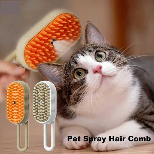 2024 Multifunctional Cat Dog Hair Brush for Removing Tangled and Loose Hair, Steamy Cat Brush, 3 In1 Cat Steamy Brush for Massage, Cat Grooming Br...