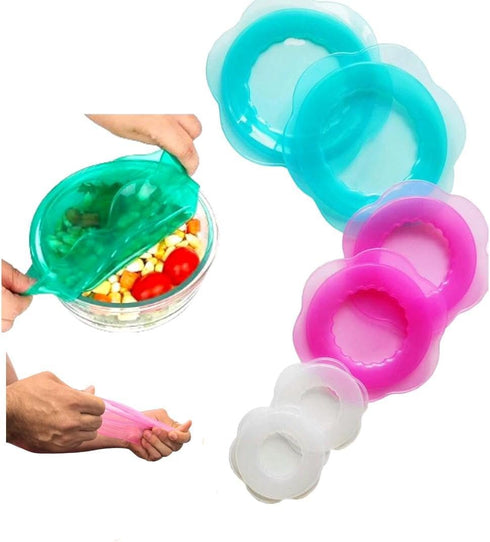 Reusable Silicone Stretch Lids - Silicone Stretch Lids for Kitchen Food Storage – Durable,Reusable 6pcs Silicone Bowl Covers for Food Storage & Mi...