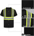 HYCOPROT High Vis Reflective T Shirt Short Sleeve Safety Mesh Quick Dry Shirts (Black, Large)...