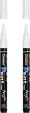 Overseas Paint Pens Paint Markers - White Permanent Markers Acrylic Paint Pens 2 Pack, Water Based, Waterproof, 0.7mm Extra Fine Marker Pen for Wo...