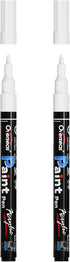 Overseas Paint Pens Paint Markers - White Permanent Markers Acrylic Paint Pens 2 Pack, Water Based, Waterproof, 0.7mm Extra Fine Marker Pen for Wo...