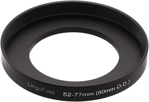 Front Step Up Ring 52mm to 80mm Lens Matte Box Adapter O.D, 52mm Lens Adapter Ring to 77mm Lens Filters/Lens Cap LingoFoto (52mm)...