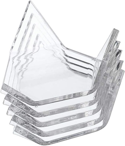 Hipiwe 5 Packs Acrylic Triangle Display Holder - Display Easel Stands for Geodes Rock Mineral Agate Fossil Coral, Clear Plastic Display Stands for...