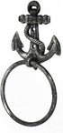 Hampton Nautical Cast Iron Anchor Towel Holder, 8.5", Antique Silver...
