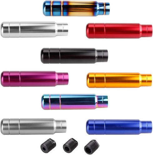 Aluminum Alloy Heavy Weighted Shifter Knob, 5" Auto Gear Shift Knob, Car Gear Lever Stick Shifter Handle,with 3 Threaded Adapters M8 M10 M12,Fit M...
