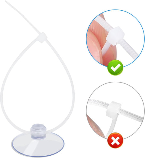 AQUANEAT 20 Pack Suction Cups with 40/100 Zip Ties for Aquarium Fish Tank Decoration Moss Shrimp Nest (20 Pack with 40 Zip Ties)...