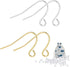 925 Sterling Earring Hooks 200PCS Silver+14K Gold Jewelry Making Supplies Hypoallergenic Ear Wires Fish Hook Earring Findings with 200PCS Clear Ru...