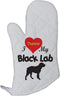 Personalized Custom Text I Love My Black Lab Polyester Oven Mitt...
