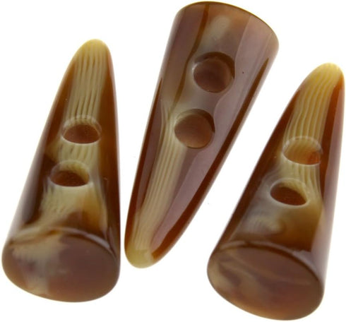 10pcs Large Horn Imitation Tooth Toggle Buttons Compatible with Coat Jacket Blazer Cream Bone...