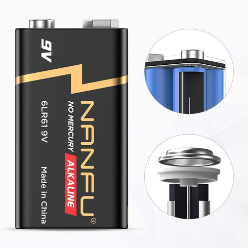 NANFU High Performance 9V Batteries (4 Count), Ultra Power 9 Volt Batteries, Long Lasting for Household Devices…...