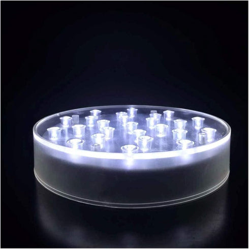 LARDUX Led Light Base - 6 Inch Round Display Pedestal Light Stand Plate Flat for 3D Crystal Cube Glass Art Acrylic Statues - USB Charge or Battery...