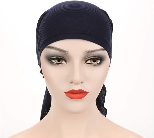 Womens Turban Chemo Hat Head Scarves Slip-On Pre-Tied Headwear Bandana Sleep Hair Cover...