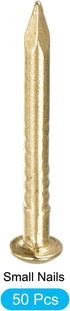 Small Nails (1.5x15mm) 50pcs, Brass Tiny Hardware Nails - for Household Woodworking, Brass Tone...