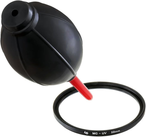 Photo Camera Lens Cleaning Air Blower with 6" x 7" Grey Super Fiber Lens Cleaning Cloth, LGG97...