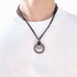 JczR.Y Leather Necklace for Men Double Circle Rings Leather Rope Pendant Necklace Punk Leather Chain Disc Ring Necklace Vintage Jewelry Gift...