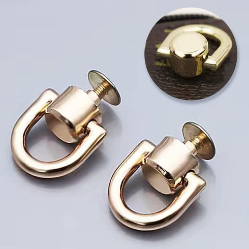 Uayeatye D Rings for Purse Hardware for Bag Making, 8 PCS Metal D Ring and Stud Screw, 360 Degree Rotatable D Rings for Purse, Bag Hardware, Dog B...