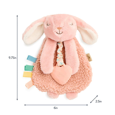Itzy Ritzy - Itzy Lovey Including Teether - Baby Lovey with Teether, Textured Ribbons & Dangle Arms - Features Crinkle Sound, Sherpa Fabric and Mi...