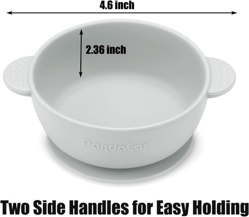 PandaEar 3 Pack Suction Bowls for Baby Toddlers 6-12 months, Silicone Baby Bowls with Suction for Food Feeding, BPA Free Toddler Bowls, Microwave ...