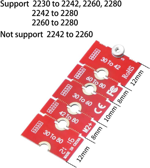JOYJOM Nvme NGFF M.2 2230 to 2242 Adapter, 2230 to 2280 Adapter, 2230 to 2260 Extender, Support 2240 to 2280, 2260 to 2280 M2 Adapter...