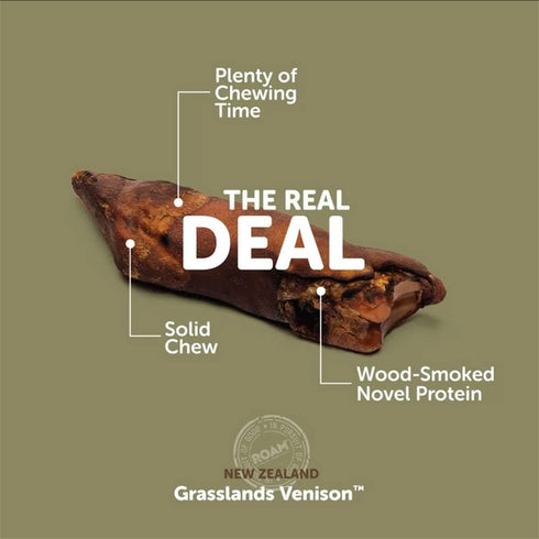 ROAM Pet Treats Bucky Hoof Pack of 2 – Grasslands Venison Hoof Dog Chew, Single Ingredient, All Natural, Grain-Free, & Gluten-Free...