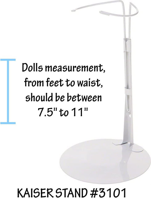 Kaiser Doll Stand 3101 - White Doll Stand for 15" to 20" chubby-waisted Dolls...