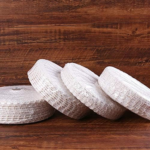 5m Cotton Meat Netting Elastic Smoked Meat Poultry Ham Netting Meat Butcher Twine Net Roll Wrapping Net Meat Tying Roll for Meat Cooking Meat Saus...