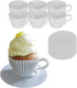 Evelots Teacup Silicone Cupcake Liners for Baking 12 Pc Set Oven Safe Non Stick (6 Cups & 6 Saucers) Reusable Baking Muffin Cups - BPA Free -2 Col...