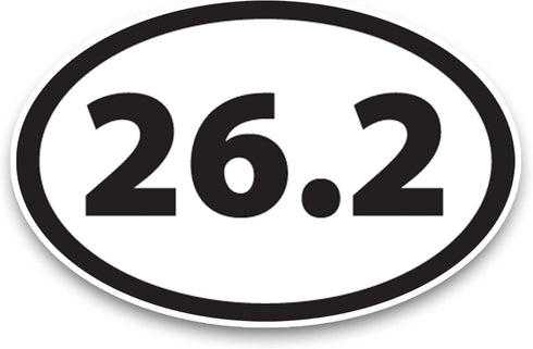 Magnet Me Up: 26.2 Marathon Black Oval Magnet Decal - 4x6 Inches, Automotive Magnet for Car, Truck, SUV - Runner's Pride Car Magnet, Marathoner's ...