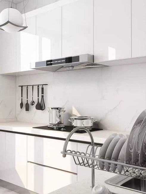 Glossy White Contact Paper for Countertops Removable Contact Paper White Peel and Stick Wallpaper Waterproof Easy to Clean Vinyl Roll Decorative K...