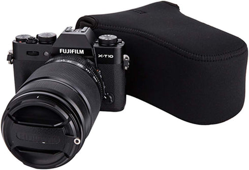 JJC Black Ultra Light Neoprene Camera Case for Fujifilm Fuji X-T100 X-T30 X-T20 X-T10 +50-200mm/50-230mm Lens, Pouch Bag for Olympus E-PL8 E-M5II ...