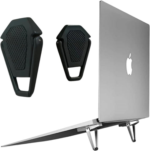 Portable Invisible Laptop Stand - 2PCS zinc Alloy Laptop Mini Stand Heat Dissipation pad, Laptop Lifter Suitable for 12-20 inch Laptop (Black)...